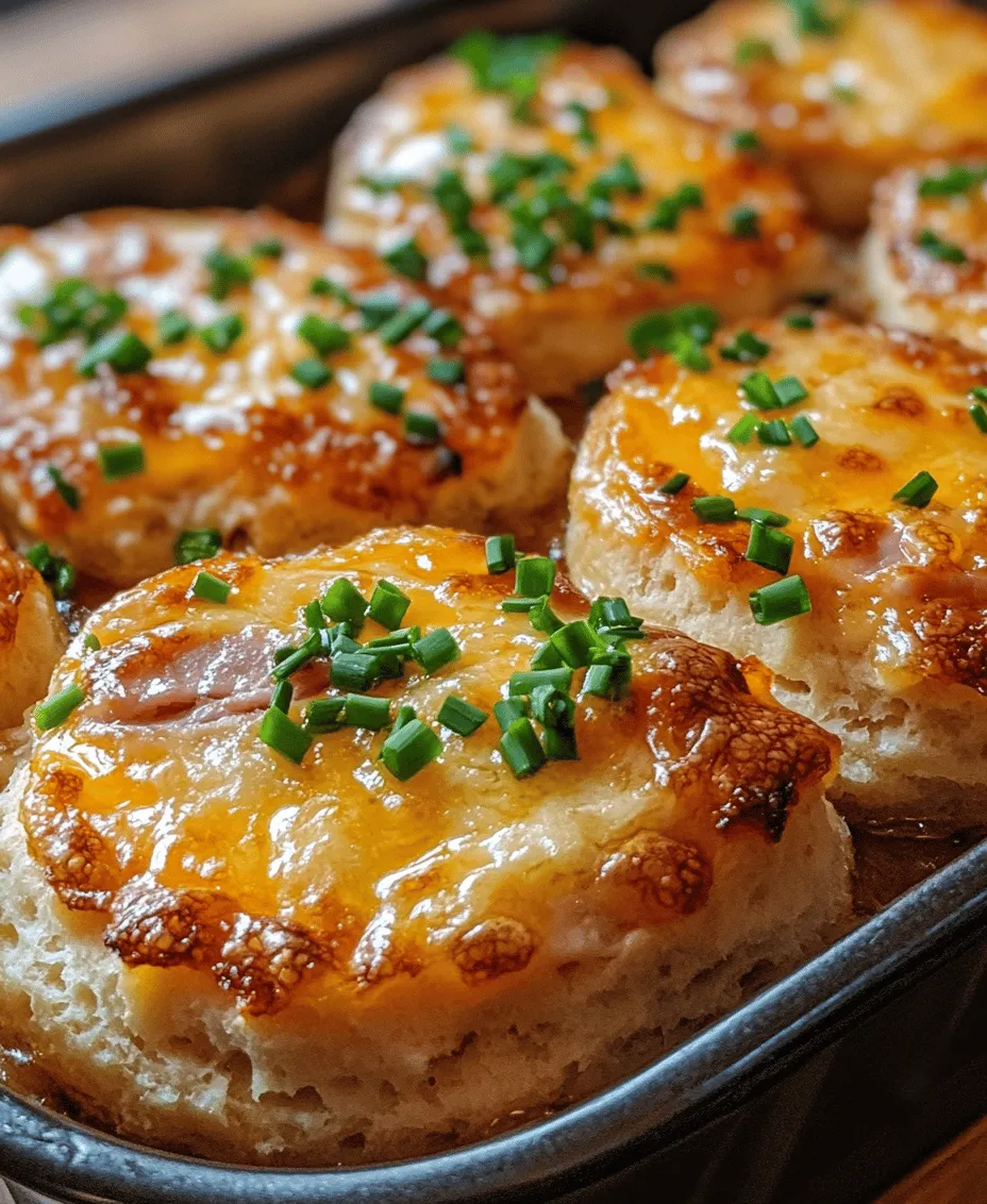 Biscuits hold a special place in comfort food culture, often evoking memories of family gatherings, holiday meals, and cozy breakfasts. Their warm, flaky texture and buttery flavor make them a beloved staple in kitchens across the globe. While traditional biscuits are delicious on their own, there's a world of creativity that can transform this classic dish into something extraordinary. Enter <strong>Ham and Cheese Butter Swim Biscuits</strong>—a savory twist that elevates the humble biscuit to new heights.” /></p>
</p>
<h3>Importance of Not Over-Mixing for Light, Fluffy Biscuits</h3>
</p>
<p>When preparing Ham and Cheese Butter Swim Biscuits, the key to achieving a light and fluffy texture lies in the mixing process. It’s crucial to mix the dough just enough to combine the ingredients without overworking it. Over-mixing can lead to tough biscuits due to the development of gluten, which is not what you want in a biscuit. Instead, you should aim for a dough that is slightly shaggy and still holds some of its texture. This will ensure that your biscuits rise beautifully in the oven and maintain that tender crumb that is so desirable.</p>
</p>
<h3>Preparing the Baking Dish</h3>
</p>
<p>Before you start mixing your dough, it’s essential to prepare your baking dish adequately. For these biscuits, a 9×13 inch baking dish works perfectly. To prepare the dish, simply grease it with a generous amount of cooking spray or butter. This step is crucial as it prevents the biscuits from sticking to the bottom and sides, ensuring easy removal once they are baked.</p>
</p>
<h3>Tips on Greasing for Easy Removal</h3>
</p>
<p>For best results, use a combination of butter and flour to grease the baking dish. First, take a stick of butter and rub it all over the bottom and sides of the dish. Then, sprinkle a light dusting of flour over the buttered surface, gently tapping the dish to distribute the flour evenly. This method not only prevents sticking but also helps create a slightly crisp edge on the biscuits, adding to the overall texture.</p>
</p>
<h3>Adding Extra Butter</h3>
</p>
<p>One of the defining characteristics of Ham and Cheese Butter Swim Biscuits is the generous amount of butter used in their preparation. After greasing the baking dish, you will want to add melted butter directly to the bottom of the dish before placing the biscuit dough in. This extra layer of butter is what gives the biscuits their signature richness and moisture, enhancing both their flavor and texture. When baked, the biscuits will swim in buttery goodness, creating a delightful contrast to the savory ham and cheese.</p>
</p>
<h3>The Role of Butter in Flavor and Texture Enhancement</h3>
</p>
<p>Butter is an essential ingredient in biscuit-making, serving multiple roles. First, it adds a rich, creamy flavor that elevates the overall taste of the biscuits. Second, butter contributes to the tender and flaky texture that we all love in a good biscuit. When combined with the other ingredients, butter helps to create steam during baking, which allows the biscuits to rise and develop their airy structure. Choosing high-quality butter will make a noticeable difference in the final product, so opt for unsalted butter for better control over the saltiness of your recipe.</p>
</p>
<h3>Baking the Biscuits</h3>
</p>
<p>Once your dough is prepared and your dish is ready, it’s time to bake the biscuits. Preheat your oven to 425°F (220°C) to ensure that the biscuits start to rise immediately upon entering the hot oven. This quick burst of heat is crucial for achieving that perfect flaky texture. Spoon the biscuit dough into the prepared baking dish, ensuring that it is evenly distributed.</p>
</p>
<h3>Tips on Baking Time and Recognizing Doneness</h3>
</p>
<p>Bake the biscuits for about 20-25 minutes or until they are golden brown on top and cooked through. To check for doneness, insert a toothpick into the center of one of the biscuits; it should come out clean or with just a few crumbs attached. The tops should be slightly crispy while the insides remain soft and fluffy. Keep an eye on the biscuits as they bake, as oven temperatures can vary.</p>
</p>
<h3>Cooling and Serving</h3>
</p>
<p>Once out of the oven, allow the biscuits to cool in the baking dish for about 5-10 minutes. This cooling period is important as it helps set the structure of the biscuits, making them easier to cut and serve. If you cut them too early, they may fall apart, resulting in a less than desirable presentation.</p>
</p>
<p>When ready to serve, use a sharp knife to cut the biscuits into squares or rectangles. These biscuits are best enjoyed warm and can be served alongside your favorite breakfast items, soups, or as a delightful snack on their own.</p>
</p>
<h3>Why Choose Ham and Cheese Butter Swim Biscuits?</h3>
</p>
<h4>Versatility: Suitable for Breakfast, Brunch, or as a Side Dish</h4>
</p>
<p>Ham and Cheese Butter Swim Biscuits are incredibly versatile. They are perfect for breakfast or brunch, served alongside scrambled eggs or a fresh fruit salad. They can also make a wonderful side dish for lunch or dinner, pairing beautifully with soups and salads. Their adaptability makes them a fantastic addition to any meal.</p>
</p>
<h4>Comfort Food Appeal: Combining Savory Flavors with a Soft, Buttery Texture</h4>
</p>
<p>Comfort food is all about indulgence, and these biscuits tick all the boxes. The combination of savory ham and gooey cheese nestled within a soft, buttery biscuit creates a satisfying bite that is hard to resist. The flavors meld beautifully, providing a comforting experience that warms the soul.</p>
</p>
<h4>Quick to Prepare: Perfect for Busy Individuals or Families</h4>
</p>
<p>One of the best aspects of Ham and Cheese Butter Swim Biscuits is their ease of preparation. These biscuits can be whipped up quickly, making them a great option for busy mornings or spontaneous brunch gatherings. With minimal hands-on time and simple ingredients, you can have a delicious dish ready in no time.</p>
</p>
<h4>Customization Opportunities: Suggestions for Variations</h4>
</p>
<p>While this recipe features ham and cheese, the possibilities for customization are endless. Feel free to experiment with different types of cheese, such as sharp cheddar, pepper jack, or even feta for a Mediterranean twist. You can also swap out the ham for cooked bacon or sausage for added flavor. Incorporating fresh herbs like chives or parsley can elevate the dish even further, adding brightness to the savory notes.</p>
</p>
<h3>Nutritional Information</h3>
</p>
<h4>Overview of the Nutritional Profile Per Serving</h4>
</p>
<p>Ham and Cheese Butter Swim Biscuits not only satisfy your taste buds but can also be balanced in nutrition. Each serving typically contains a good mix of protein, carbohydrates, and fats, making them a well-rounded choice for a meal or snack.</p>
</p>
<h4>Discussion on Calories, Protein, Fat, and Carbohydrates</h4>
</p>
<p>On average, one biscuit may contain around 250 calories, depending on the specific ingredients used. They provide approximately 8 grams of protein, which comes from the ham and cheese, along with about 15 grams of fat due to the butter and cheese. The carbohydrate content is generally around 20 grams, primarily from the flour. While these biscuits are indulgent, they can still fit into a balanced diet when enjoyed in moderation.</p>
</p>
<h4>Highlighting the Balance of Flavors and Nutrition</h4>
</p>
<p>The combination of ham and cheese not only adds flavor but also provides essential nutrients like calcium and protein, making these biscuits a satisfying choice. With the richness of butter balancing the savory elements, they create a harmonious blend that is both delicious and nourishing.</p>
</p>
<h3>Storing and Reheating</h3>
</p>
<h4>Best Practices for Storing Leftover Biscuits</h4>
</p>
<p>If you find yourself with leftovers (which is unlikely, but it can happen), it’s important to store them properly to maintain their freshness. Allow the biscuits to cool completely before transferring them to an airtight container. They can be stored at room temperature for up to two days. If you want to keep them longer, consider refrigerating them for up to a week.</p>
</p>
<h4>Refrigeration vs. Freezing</h4>
</p>
<p>For longer storage, freezing is your best option. Place the cooled biscuits in a freezer-safe bag or container, separating layers with parchment paper to prevent sticking. They can be frozen for up to three months. When you’re ready to enjoy them again, simply reheat according to the method of your choice.</p>
</p>
<h4>Reheating Methods to Retain Texture and Flavor</h4>
</p>
<p>To reheat your biscuits while retaining their delicious texture, the oven is your best bet. Preheat the oven to 350°F (175°C), place the biscuits on a baking sheet, and warm them for about 10-15 minutes. This method helps restore their crispy edges while keeping the insides soft.</p>
</p>
<h4>Oven vs. Microwave Recommendations</h4>
</p>
<p>While the microwave is a quick option, it may lead to a soggier biscuit, so it is generally not recommended for reheating. If you must use the microwave, heat them on a low setting in short intervals to minimize moisture loss.</p>
</p>
<h3>Conclusion</h3>
</p>
<p>In summary, Ham and Cheese Butter Swim Biscuits are a delightful blend of savory flavors and buttery goodness that are sure to please any crowd. The comfort food appeal, combined with their versatility and ease of preparation, makes them a must-try recipe for any home cook. Whether you are serving them for breakfast, brunch, or as a side dish for dinner, these biscuits are certain to bring joy to your table.</p>
</p>
<p>Encouragement to try this recipe is strong; it is a comforting, savory treat that not only satisfies hunger but also fosters a sense of togetherness. Cooking is a journey, and the satisfaction of creating homemade comfort food is truly unparalleled. So gather your ingredients, follow the steps, and enjoy the delightful experience of making and devouring your very own Ham and Cheese Butter Swim Biscuits.</p>
</div>