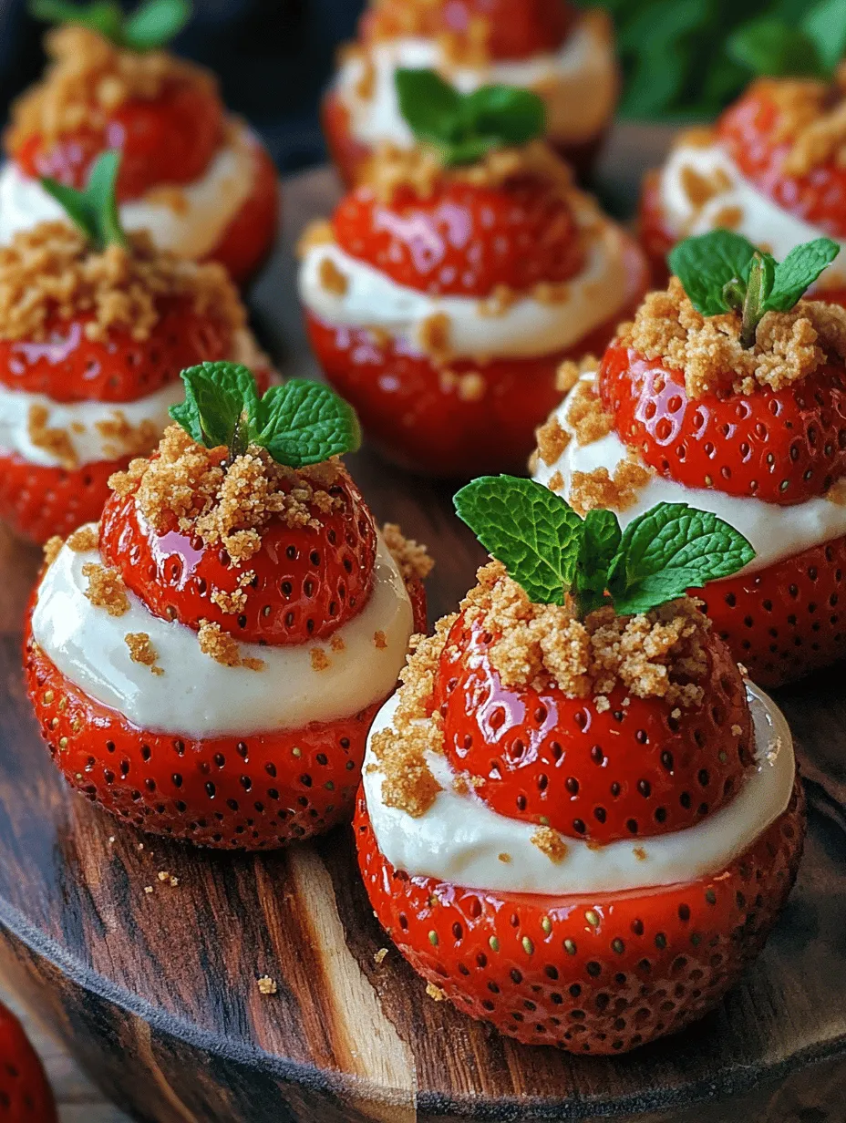 The first and foremost ingredient in this recipe is, of course, fresh strawberries. When selecting strawberries for your Cheesecake Deviled Strawberries, it is essential to choose ripe, plump berries that are firm to the touch and bright red in color. Look for strawberries that have their green caps intact, as this indicates freshness. Varieties like June-bearing strawberries, everbearing strawberries, or even local heirloom types can provide excellent flavor profiles. Make sure to avoid strawberries that show signs of bruising or mold, as they can affect both the taste and presentation of your dish.