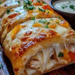 If you're looking for a satisfying meal that combines convenience with deliciousness, Chicken Ranch Stromboli is the perfect dish to add to your repertoire. Originating from the Italian-American culinary tradition, stromboli is a rolled pizza that is typically filled with an assortment of meats, cheeses, and vegetables. It is often compared to its cousin, the calzone, which is essentially a folded-over pizza. While both dishes are incredibly satisfying, stromboli offers a unique rolling technique that allows for a delightful blend of flavors and textures in every bite.