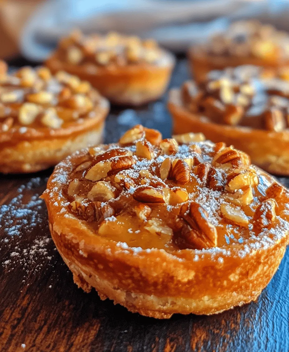 Mini pecan tarts are a beloved dessert option that has captured the hearts of dessert lovers everywhere. With their perfectly petite size and rich, nutty flavor, these tarts serve as a delightful indulgence for any occasion. Whether you're hosting a family gathering, celebrating a holiday, or simply looking to treat yourself to something sweet, mini pecan tarts are the perfect solution. Their charming appearance and delightful flavor make them an irresistible choice for dessert tables and parties, where they can be enjoyed as finger foods or plated desserts.