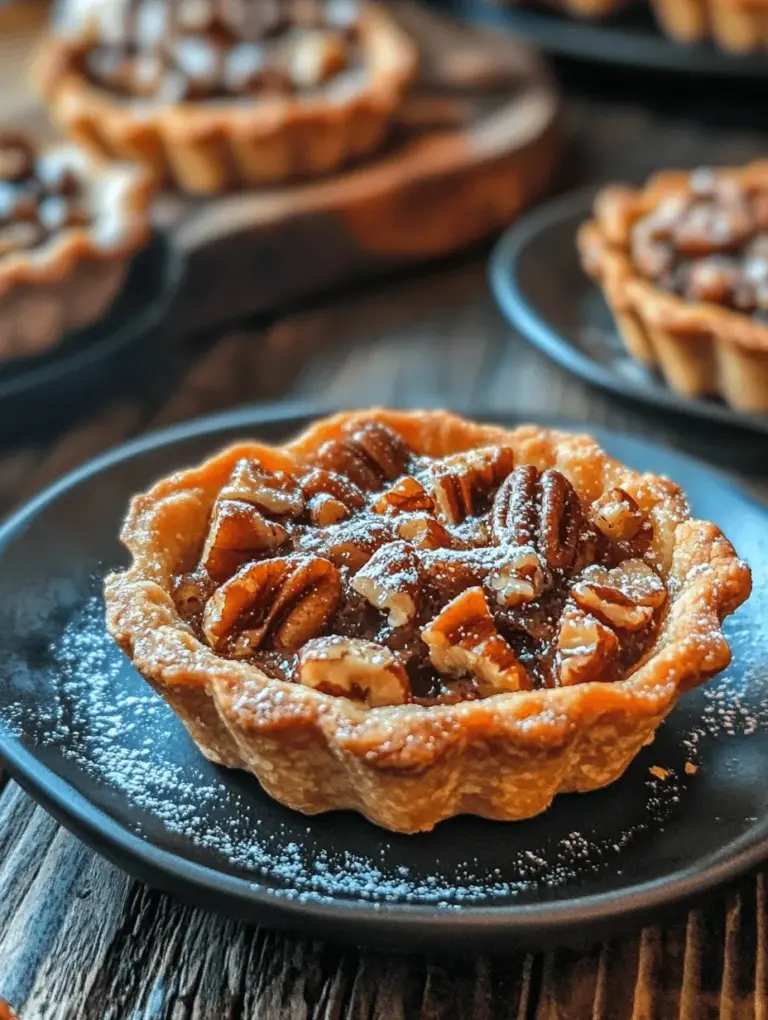 Mini pecan tarts are a beloved dessert option that has captured the hearts of dessert lovers everywhere. With their perfectly petite size and rich, nutty flavor, these tarts serve as a delightful indulgence for any occasion. Whether you're hosting a family gathering, celebrating a holiday, or simply looking to treat yourself to something sweet, mini pecan tarts are the perfect solution. Their charming appearance and delightful flavor make them an irresistible choice for dessert tables and parties, where they can be enjoyed as finger foods or plated desserts.