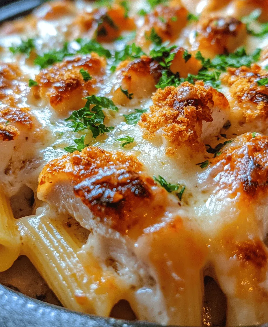 Discover the comforting and indulgent flavors of Garlic Parmesan Chicken Pasta Bake, a delightful dish that brings together tender chicken, creamy sauce, and perfectly baked pasta for a satisfying meal. This dish is not only a feast for the eyes but also a treat for the taste buds, making it perfect for family dinners or gatherings. With its harmonious blend of garlic and Parmesan, Garlic Parmesan Chicken Pasta Bake quickly becomes a favorite among both kids and adults alike.