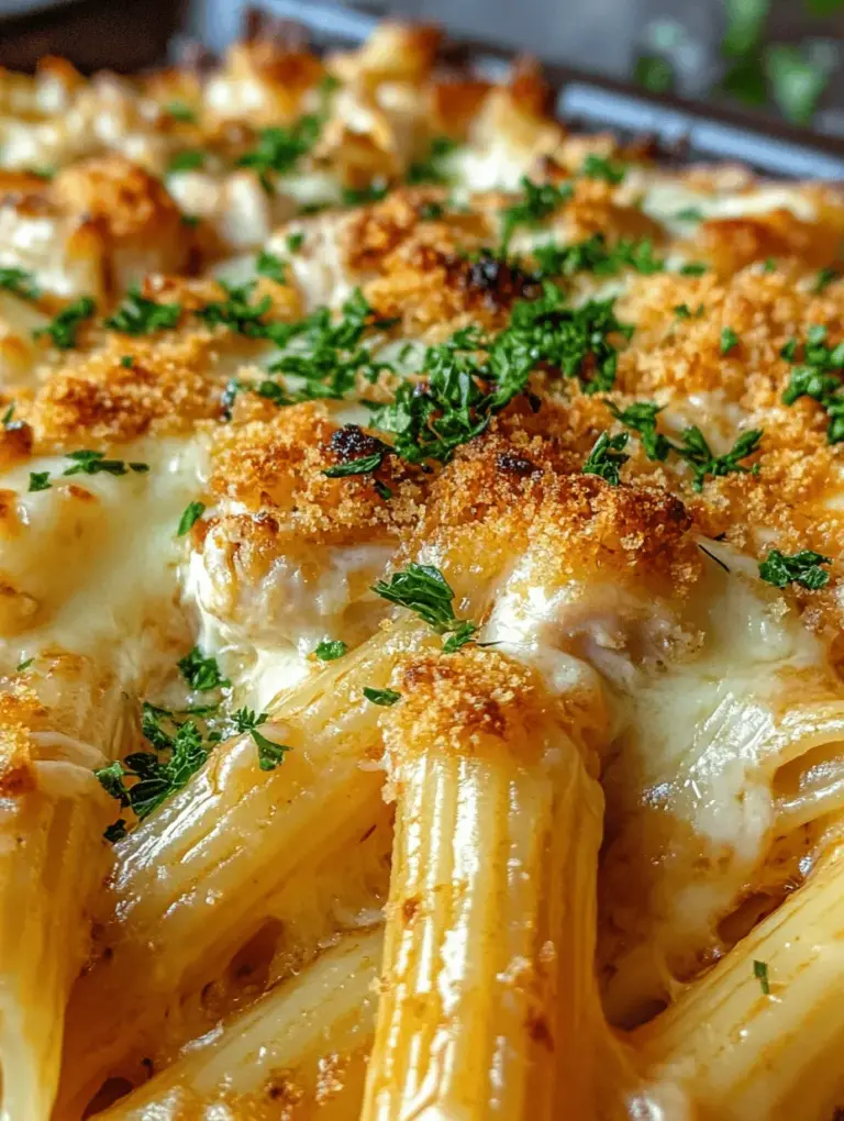 Discover the comforting and indulgent flavors of Garlic Parmesan Chicken Pasta Bake, a delightful dish that brings together tender chicken, creamy sauce, and perfectly baked pasta for a satisfying meal. This dish is not only a feast for the eyes but also a treat for the taste buds, making it perfect for family dinners or gatherings. With its harmonious blend of garlic and Parmesan, Garlic Parmesan Chicken Pasta Bake quickly becomes a favorite among both kids and adults alike.