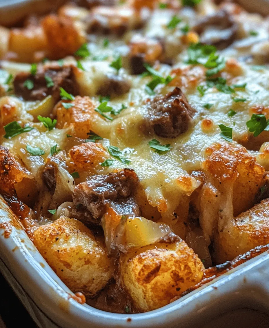 The Philly Cheese Steak Casserole Delight is a delightful twist on the beloved classic sandwich that originated in Philadelphia. Known for its savory combination of thinly sliced beef, melted cheese, and sautéed vegetables, the Philly cheesesteak has long been a favorite comfort food for many. This casserole version captures the essence of the traditional dish while offering a convenient and satisfying meal option, perfect for busy weeknights or family gatherings.