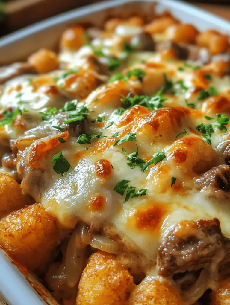 The Philly Cheese Steak Casserole Delight is a delightful twist on the beloved classic sandwich that originated in Philadelphia. Known for its savory combination of thinly sliced beef, melted cheese, and sautéed vegetables, the Philly cheesesteak has long been a favorite comfort food for many. This casserole version captures the essence of the traditional dish while offering a convenient and satisfying meal option, perfect for busy weeknights or family gatherings.