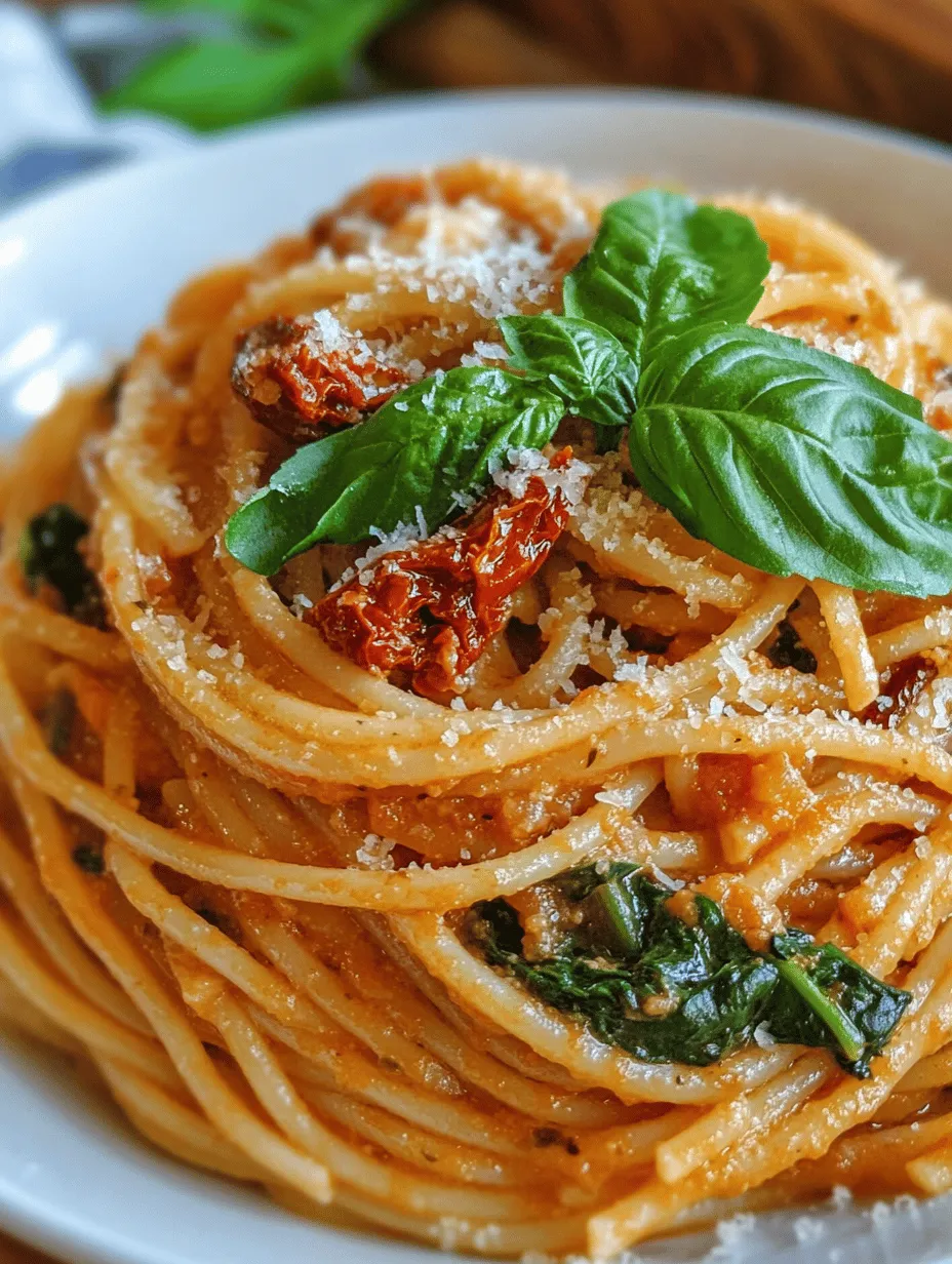 Spaghetti and spinach with sun-dried tomato cream sauce is a delightful dish that seamlessly combines comfort food with vibrant, fresh flavors. This recipe has gained popularity for its rich, creamy sauce accented by the distinct tartness of sun-dried tomatoes, making it a favorite among pasta lovers. The appeal of this dish lies not only in its taste but also in its visual presentation, showcasing a beautiful blend of greens and reds, making it perfect for both casual weeknight dinners and elegant gatherings.