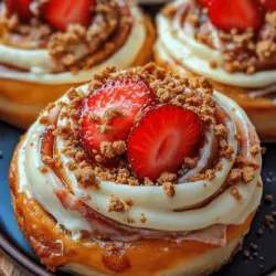 Imagine the delightful fusion of two beloved desserts: the creamy, tangy richness of strawberry cheesecake and the warm, gooey comfort of cinnamon rolls. This Strawberry Cheesecake Cinnabon Rolls recipe is an innovative twist that brings together the best of both worlds into a single indulgent treat. With layers of soft, buttery dough filled with a luscious cream cheese mixture and fresh strawberries, these rolls promise to deliver a sensory experience that will delight your taste buds and fill your kitchen with an irresistible aroma.