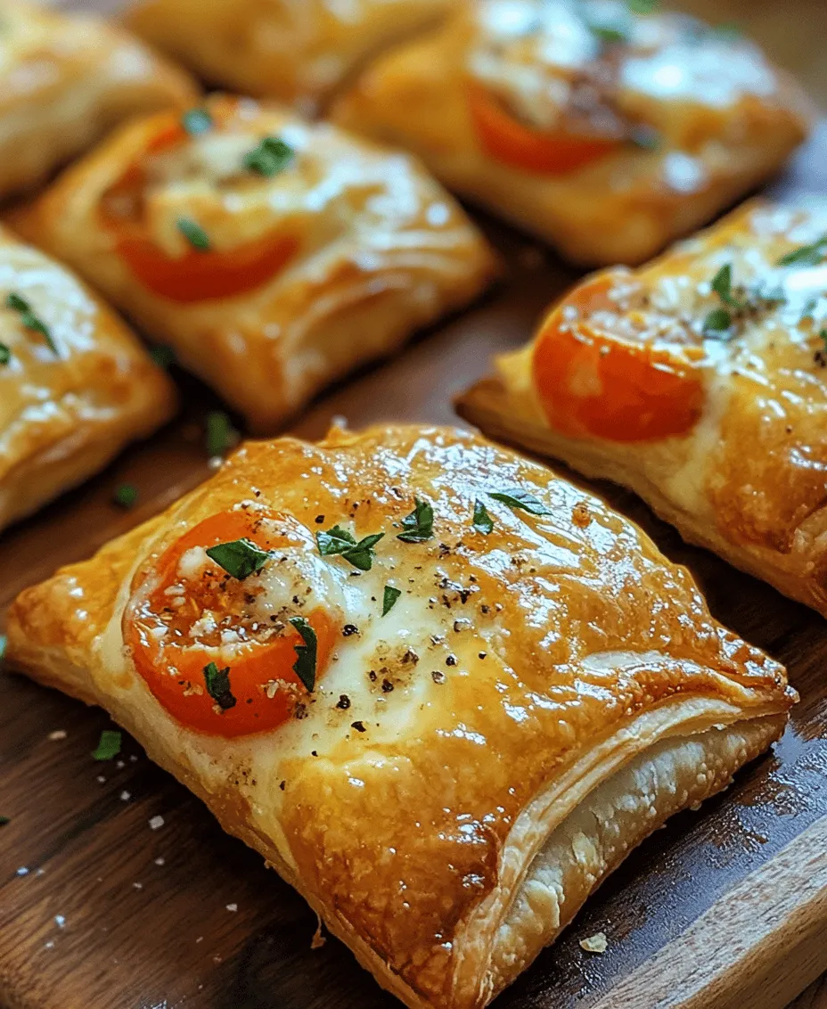 Delve into the delightful world of culinary creativity with our Basil Tomato Puff Pastry Bites. These scrumptious treats combine the fresh flavors of basil and cherry tomatoes with the flaky, buttery goodness of puff pastry. Perfect for parties, gatherings, or a simple snack, this recipe is not only easy to follow but also provides a taste of summer in every bite. Whether you're hosting a casual get-together or simply looking to impress your family with a gourmet-style appetizer, these basil tomato puff pastry bites are sure to be a hit.