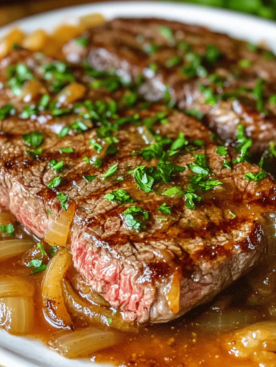 In the realm of comfort food, few dishes evoke as much warmth and satisfaction as a hearty serving of sizzling steak beneath savory onion gravy. This delightful recipe captures the essence of rich flavors and tender textures, making it a perfect choice for a cozy family dinner or a special occasion. The star of the show is the ribeye steak, known for its marbling and robust flavor, complemented by the earthy sweetness of caramelized onions simmered in a savory gravy.