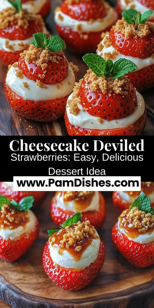 Indulge in the delightful world of dessert with Cheesecake Deviled Strawberries, a unique and tempting treat combining the creamy richness of cheesecake with the juicy freshness of strawberries. Perfect for gatherings or personal indulgence, these bite-sized desserts are not only delicious but visually stunning. With simple preparation steps, fresh ingredients, and creative presentation tips, you'll impress friends and family with this tasty and beautiful dessert that brings joy to any occasion.