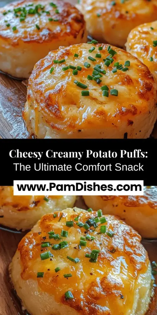 Indulge in the comforting goodness of Creamy Potato Puffs with Cheese Delight. This delicious recipe features a crispy exterior and a creamy, cheesy filling that’s sure to delight. Perfect as an appetizer, side dish, or snack, these versatile puffs can be paired with your favorite dips or served alongside main courses. With high-quality ingredients and a few easy steps, you can create a gourmet experience that brings warmth to your table and joy to your loved ones.