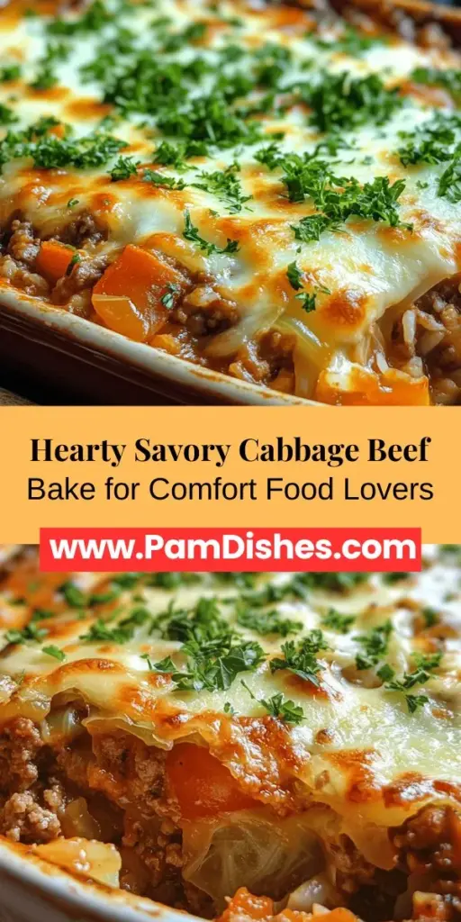 Discover the heartwarming comfort of Savory Cabbage Beef Bake, a delicious fusion of tender cabbage, rich ground beef, and fluffy rice, all topped with gooey cheese. This wholesome dish is perfect for family dinners or meal prep, packed with nutrients and flavor. Explore its origins, learn to prepare it step by step, and find creative variations to suit your taste. Enjoy a filling meal that’s easy to make and even better to share!