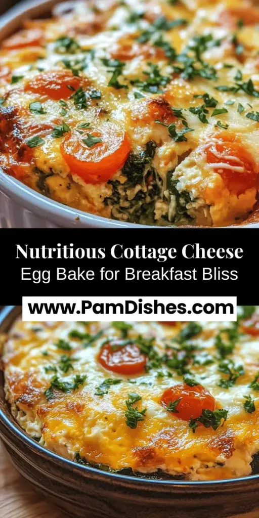 Start your day with a delicious and nutritious Cottage Cheese Egg Bake! This recipe combines protein-packed cottage cheese and eggs with fresh vegetables like spinach, bell peppers, and cherry tomatoes, making for a flavorful breakfast option. Perfect for meal prep or family gatherings, this dish is easy to customize with your favorite ingredients and seasonings. Enjoy a healthy start to your morning with this hearty and satisfying bake that everyone will love!