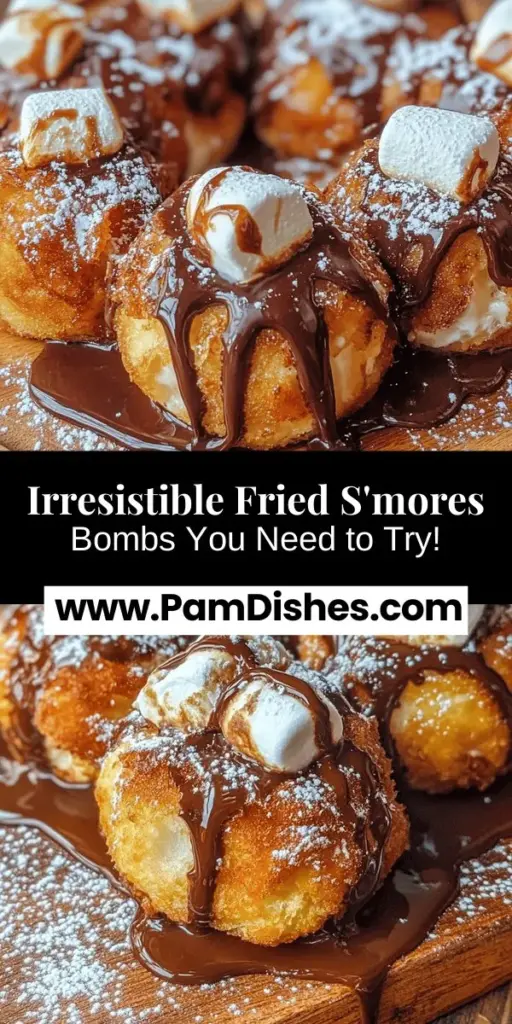 Indulge in a delicious twist on a classic favorite with this Fried S'mores Bombs recipe! These delightful treats combine the beloved flavors of graham crackers, gooey marshmallows, and rich chocolate, all encased in a crispy, golden-brown biscuit dough. Perfect for family gatherings, parties, or a fun weekend treat, these easy-to-make bombs are sure to impress. Dive into the joy of creating and sharing these warm, melty desserts with your loved ones!