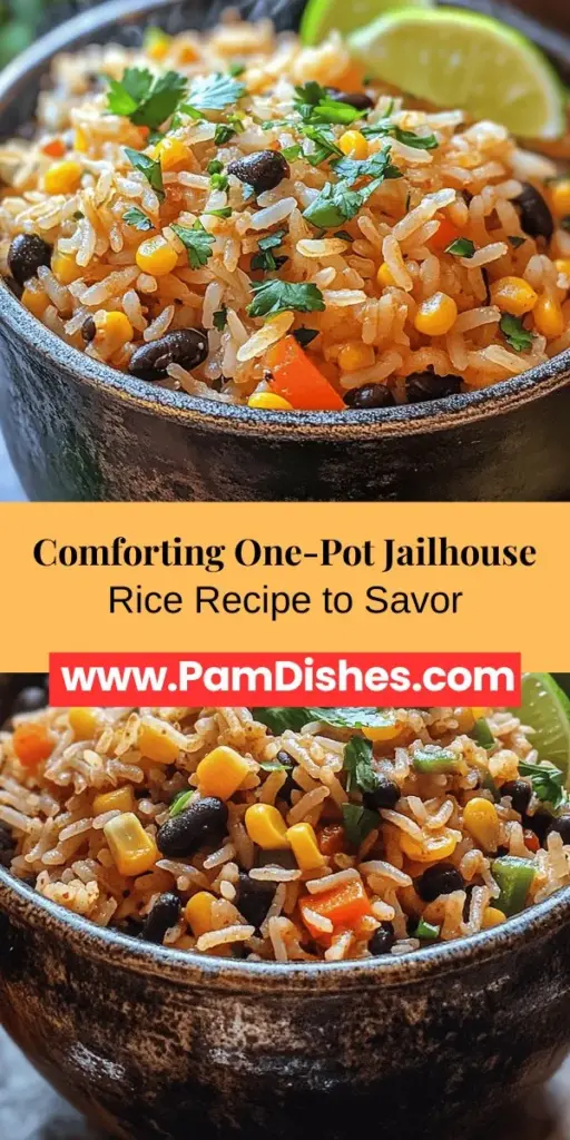 Discover the comforting goodness of Jailhouse Rice, a hearty one-pot meal that's easy to make and full of flavor. This dish combines simple ingredients like long-grain rice, black beans, and fresh veggies, making it both filling and nutritious. Originating from resourceful culinary practices, it can be customized with proteins or seasonal vegetables to suit your taste. Perfect for families or a cozy dinner, this recipe is sure to warm your heart and satisfy your cravings.
