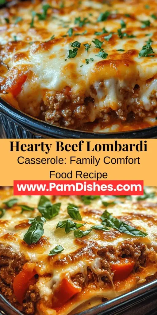 Discover the comforting flavors of Beef Lombardi Casserole, a perfect meal for family dinners or gatherings. This one-pan dish combines hearty ground beef, creamy cheeses, and al dente pasta for a satisfying experience. Customize it to fit your preferences by adding veggies or spices. With easy preparation and cleanup, you can enjoy quality time with loved ones while creating lasting memories over this delicious casserole that will surely become a family favorite.