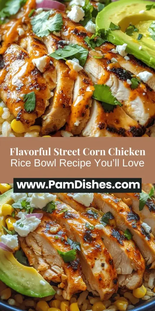 Elevate your dinner game with the flavorful Street Corn Chicken Rice Bowl! This delicious fusion dish combines juicy chicken thighs, vibrant corn, and aromatic spices, inspired by the beloved Mexican street corn. It's simple to prepare and perfect for any occasion. Enjoy creamy sauce, crunchy toppings, and a delightful mix of textures in each bite. Ready to impress? Dive into the recipe and discover the culinary delight! #StreetCornChickenRiceBowl #ComfortFood #MexicanCuisine #EasyRecipes #DeliciousDinners