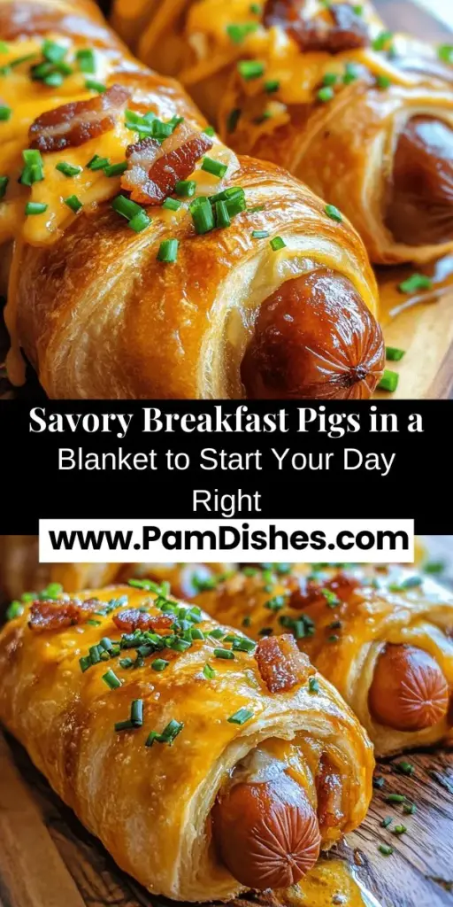 Start your day off right with Breakfast Pigs in a Blanket! These delightful, bite-sized treats combine mini hot dogs wrapped in flaky crescent roll dough, filled with a cheesy bacon mixture that's hard to resist. Perfect for brunch, a quick breakfast, or even a late-night snack, they’re customizable to fit any taste. Easy to make and fun to eat, this recipe is your new go-to for a savory morning treat that will please even the pickiest eaters in your family.