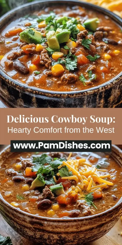 Discover the deliciousness of Cowboy Soup, a nourishing dish that captures the essence of the American West. This one-pot recipe combines ground meat, hearty beans, vibrant vegetables, and flavorful spices, making it perfect for family gatherings or cozy dinners. With its easy preparation and customizable ingredients, you can create a comforting meal that warms the heart. Explore the origins, nutritional benefits, and step-by-step guide to making this beloved cowboy classic at home!