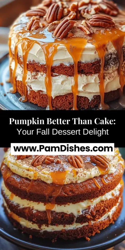 Experience the essence of fall with a slice of Pumpkin Better Than Cake, a dessert that combines the comforting flavors of pumpkin with a moist cake and creamy layers. Perfect for Thanksgiving or cozy gatherings, this easy-to-follow recipe makes baking a breeze. Filled with warm spices and topped with a luscious cream cheese layer and caramel drizzle, it's not just a treat—it's an experience to share with friends and family this autumn season. Indulge in the warmth and joy of this seasonal favorite that will leave everyone craving more.