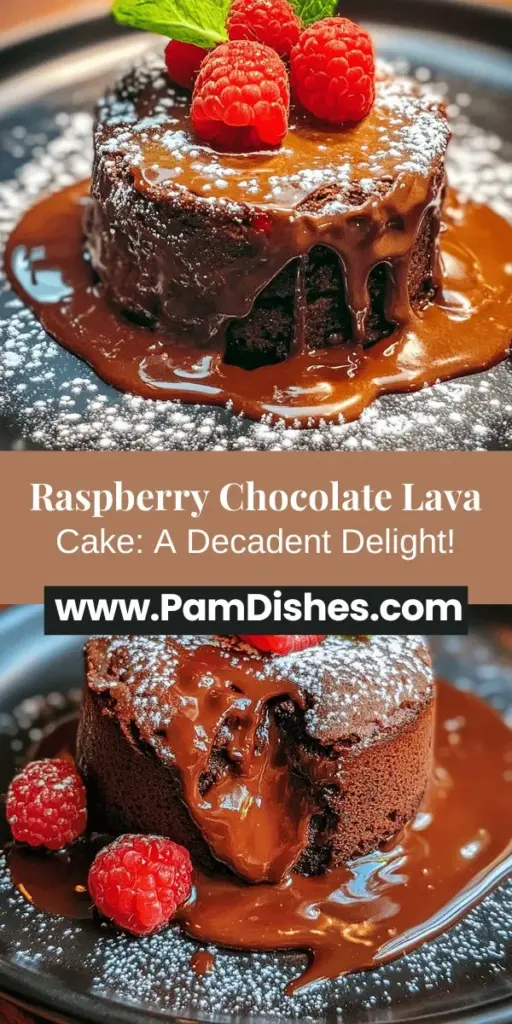 Elevate your dessert game with this Raspberry Chocolate Lava Cake recipe, where rich molten chocolate meets the tangy burst of fresh raspberries. This delightful treat features a soft, cake-like exterior with a gooey center that flows out upon cutting. Perfect for any occasion, this recipe combines high-quality ingredients to create a beautiful and indulgent dessert. Impress your friends and family with this unforgettable flavor experience—each bite harmonizes sweet and tart for pure bliss.
