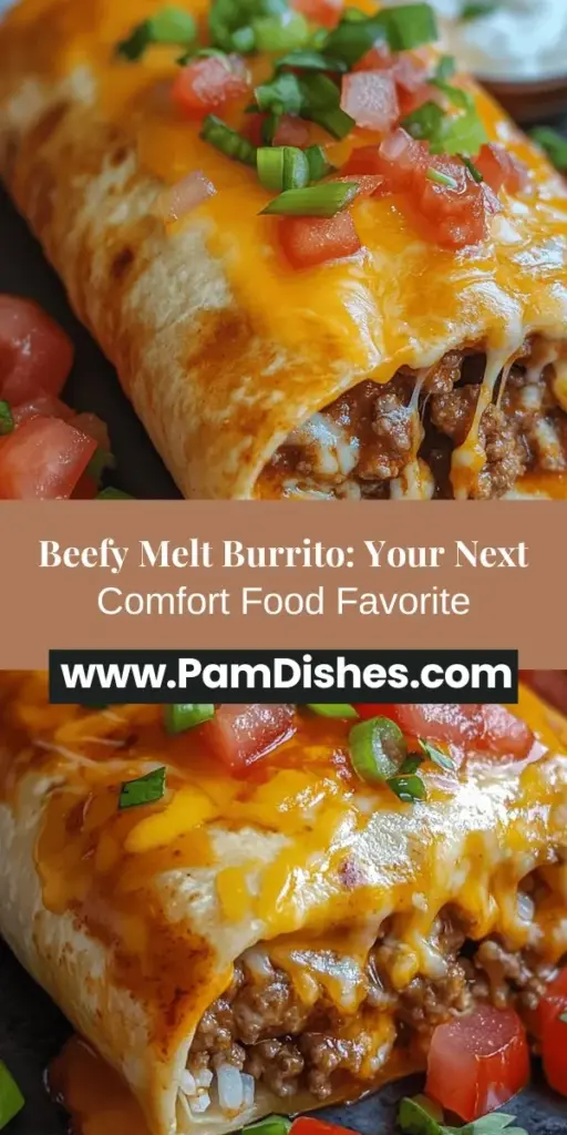 Discover the ultimate comfort food with the Beefy Melt Burrito Delight. This hearty recipe combines savory ground beef, creamy cheeses, and fresh toppings all wrapped in a soft tortilla. Perfect for family dinners or impressing friends, it offers a delightful cooking experience. Learn how to select the best ingredients, prepare each component, and assemble a delicious burrito that's packed with flavor and perfect for any occasion. Enjoy a satisfying meal today!