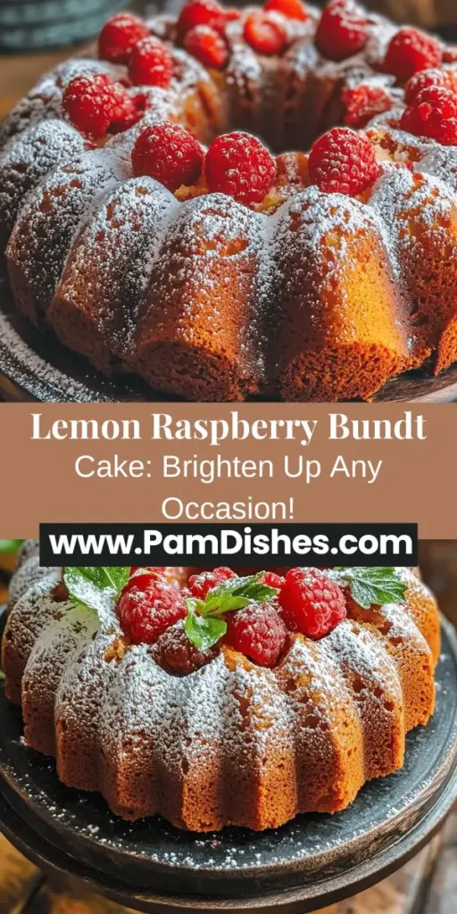 Indulge in the delightful flavors of a Lemon Raspberry Bundt Cake, a stunning dessert perfect for any occasion. This cake features a harmonious blend of zesty lemon and sweet-tart raspberries, creating a moist and flavorful treat that’s sure to impress. With its unique shape and vibrant appearance, this Bundt cake is not just delicious but also a beautiful centerpiece for celebrations. Learn about the key ingredients and techniques that make this cake a beloved favorite among bakers. Whether for a picnic or a family dinner, this dessert promises to leave everyone asking for seconds!
