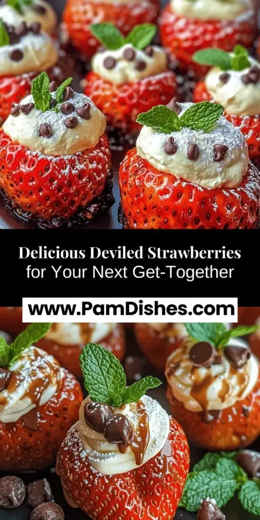 Discover the delightful world of deviled strawberries, a fun twist on a classic favorite! These vibrant strawberries are hollowed out and filled with a creamy, rich filling that perfectly balances sweetness and tang. Ideal for any gathering, this recipe is versatile and can be customized to suit your taste. Whether you stick with classic cream cheese or experiment with different flavors, deviled strawberries are sure to impress and please your guests with their eye-catching presentation and delicious taste!