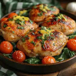 If there's one dish that encapsulates flavor, ease, and nutrition, it's the Zesty One-Pan Lemon Garlic Chicken. This delightful recipe brings together succulent chicken thighs, aromatic garlic, and the bright zing of fresh lemons, resulting in a meal that's as satisfying as it is simple to prepare. The combination of these ingredients creates a flavor profile that is both refreshing and comforting, making it a favorite for weeknight dinners or special occasions alike.