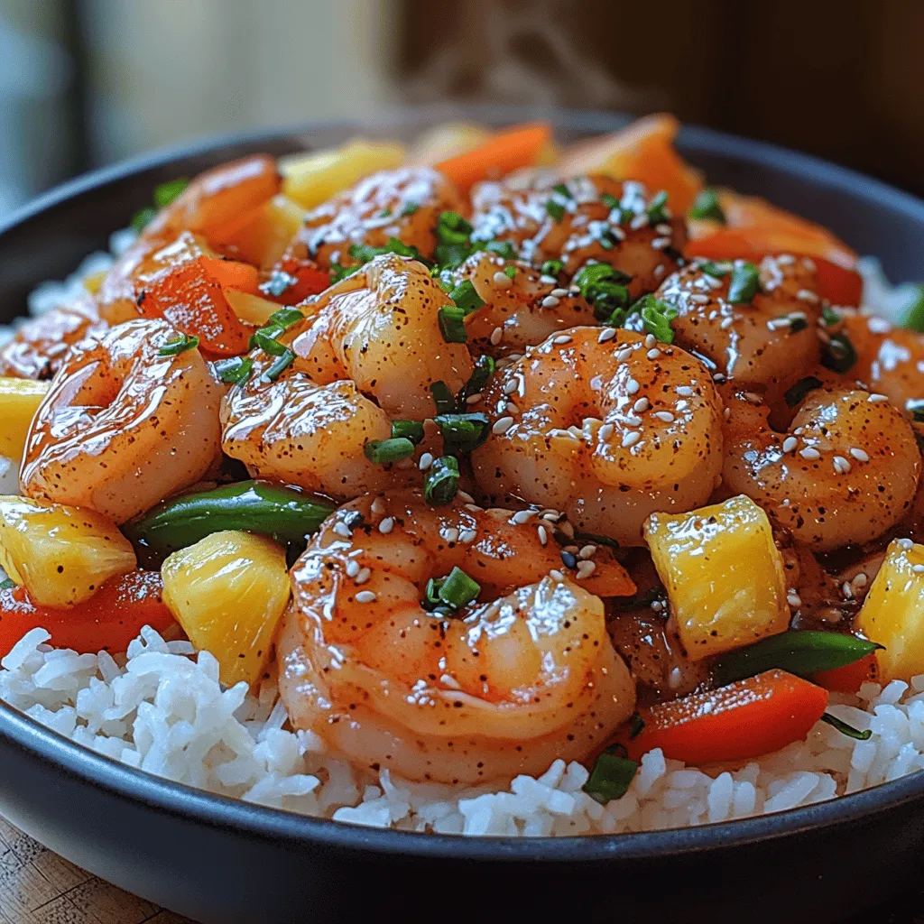 If you're looking for a vibrant and delicious dish that combines the sweetness of pineapple with the savory goodness of shrimp, then Pineapple Teriyaki Shrimp Stir Fry is your perfect culinary companion. This dish brings together a delightful fusion of flavors, showcasing succulent shrimp tossed in a rich teriyaki sauce, complemented by the tropical sweetness of fresh pineapple. Not only is it a feast for the taste buds, but it also offers a burst of colors and nutrients, making it an attractive choice for both weeknight dinners and special occasions.
