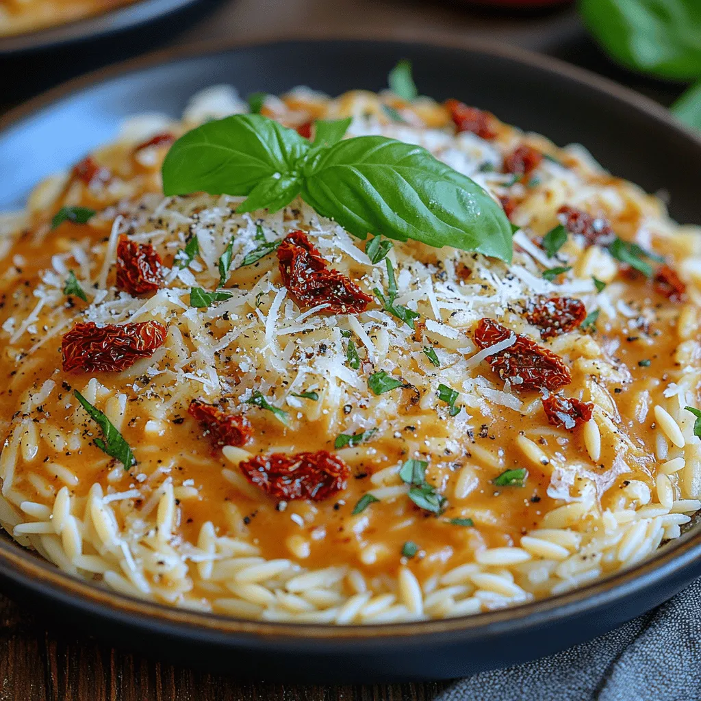 Creamy Sun-Dried Tomato Orzo is a delightful dish that elevates the humble pasta experience with its rich flavors and luxurious texture. This recipe combines the creamy goodness of heavy cream with the tangy, sweet notes of sun-dried tomatoes, creating a comforting meal perfect for any occasion. Whether you're looking for a quick weeknight dinner or a dish to impress guests, this creamy orzo will not disappoint.