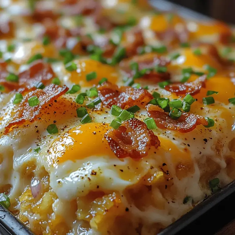 When it comes to breakfast, bacon reigns supreme, providing a savory richness that elevates any dish. For our Crispy Bacon & Egg Hash Brown Delight, selecting high-quality, thick-cut bacon is essential. Thick-cut bacon not only delivers a more substantial bite but also has a greater fat content, which plays a crucial role in enhancing the overall flavor and texture of the casserole.