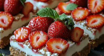 Delightful No-Bake Strawberry Shortcake Bars: A Refreshing Dessert Delight
