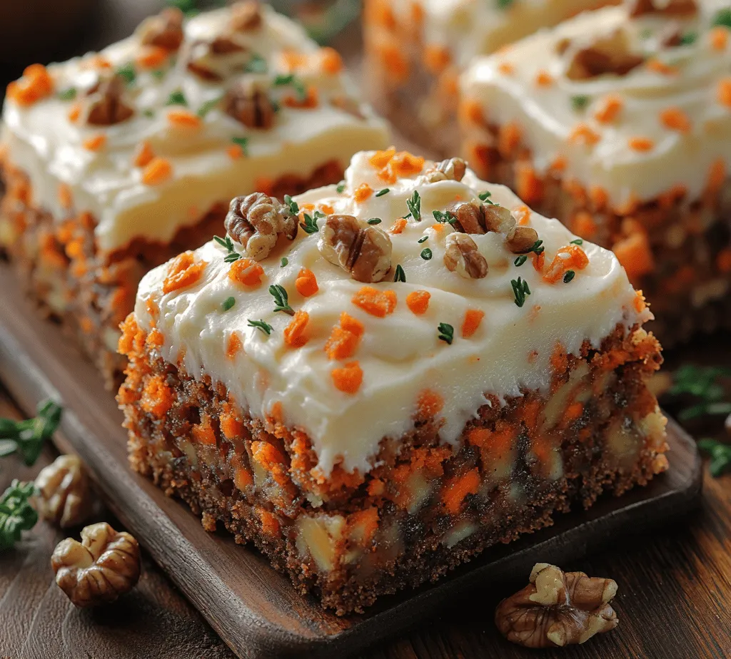Carrot cake has long held a special place in the hearts of dessert lovers around the world. Its unique flavor profile, characterized by the natural sweetness of carrots and a medley of warm spices, creates a moist, flavorful treat that is both comforting and indulgent. But what happens when you take this beloved classic and transform it into convenient, handheld bars? Enter the decadent carrot cake bars with cream cheese frosting—a delightful twist on the traditional cake that is perfect for gatherings, potlucks, or simply savoring at home with a cup of coffee or tea.