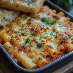 In the realm of comfort food, few dishes evoke the same sense of warmth and satisfaction as a hearty serving of Cheesy Baked Ziti with Garlic Bread Topping. This beloved dish represents the essence of home-cooked meals, combining the rich flavors of ziti pasta, savory meats, and gooey cheese all topped with a delectable garlic bread crust. Whether you’re seeking a dish to please picky eaters or aiming to impress guests during a festive gathering, Cheesy Baked Ziti is a versatile option that fits the bill perfectly.
