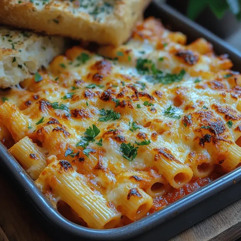 In the realm of comfort food, few dishes evoke the same sense of warmth and satisfaction as a hearty serving of Cheesy Baked Ziti with Garlic Bread Topping. This beloved dish represents the essence of home-cooked meals, combining the rich flavors of ziti pasta, savory meats, and gooey cheese all topped with a delectable garlic bread crust. Whether you’re seeking a dish to please picky eaters or aiming to impress guests during a festive gathering, Cheesy Baked Ziti is a versatile option that fits the bill perfectly.