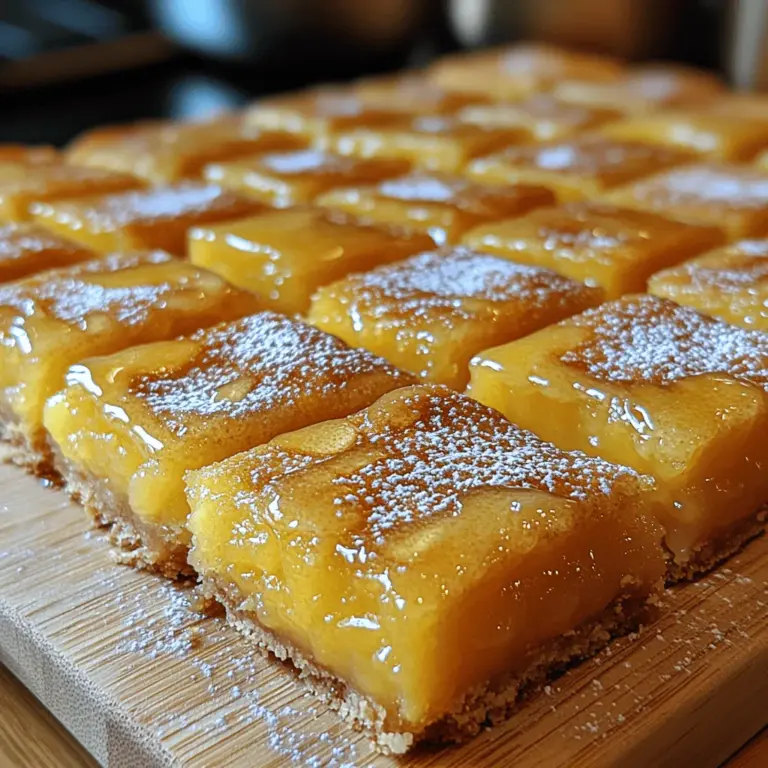 Lemon bars are a beloved classic dessert that perfectly balances sweetness with tartness. These delightful treats feature a buttery, crumbly crust topped with a creamy lemon filling, creating a harmonious blend of flavors that tantalizes the taste buds. Often served at picnics, parties, or as a refreshing end to a meal, lemon bars hold a special place in the hearts of dessert enthusiasts everywhere. The vibrant lemon flavor truly shines through, making them a go-to choice for those who appreciate a zesty kick in their sweets.