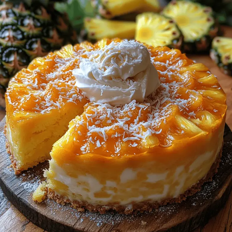 Imagine taking a bite of a cake that transports you to sun-soaked beaches, where the warm ocean breeze carries the sweet scent of tropical fruits. The Tropical Bliss Pineapple Condensed Milk Cake encapsulates this dream perfectly, blending the vibrant flavors of pineapple and coconut with the comforting familiarity of a classic cake. This delightful dessert is not only a feast for the taste buds but also a visual treat, making it an ideal centerpiece for gatherings, celebrations, or simply as an indulgent snack when you need a little escape from the ordinary.