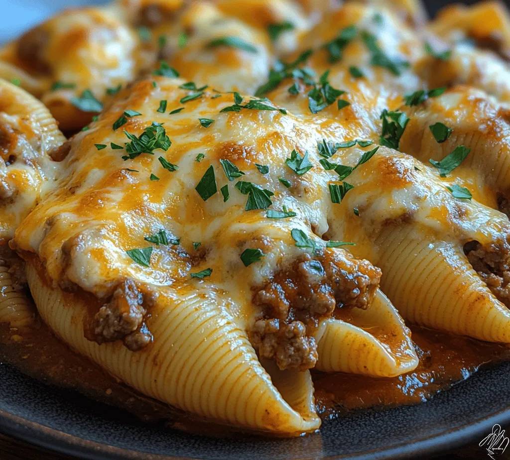 Cheesy Beefy Delight Stuffed Shells are the epitome of comfort food, combining hearty flavors and satisfying textures that make this dish a family favorite. Imagine a plate filled with large pasta shells cradling a rich, savory filling of seasoned ground beef, creamy ricotta, and gooey melted cheese, all enveloped in a luscious marinara sauce. This dish not only warms the heart but also brings people together around the dinner table, making it perfect for family gatherings, weeknight dinners, or even a cozy date night at home.