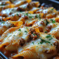 Cheesy Beefy Delight Stuffed Shells are the epitome of comfort food, combining hearty flavors and satisfying textures that make this dish a family favorite. Imagine a plate filled with large pasta shells cradling a rich, savory filling of seasoned ground beef, creamy ricotta, and gooey melted cheese, all enveloped in a luscious marinara sauce. This dish not only warms the heart but also brings people together around the dinner table, making it perfect for family gatherings, weeknight dinners, or even a cozy date night at home.