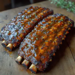 When it comes to barbecue, few dishes can rival the rich, tantalizing flavor of Sweet & Smoky Bourbon BBQ Ribs. This mouth-watering dish combines the deep, complex notes of bourbon with a perfect balance of sweetness and smokiness, creating an unforgettable culinary experience. Imagine sinking your teeth into tender, juicy ribs that have been slow-cooked to perfection, their meat practically falling off the bone. The sweet caramelization from brown sugar, combined with a symphony of spices, makes each bite an explosion of flavor that will have your taste buds dancing with delight.