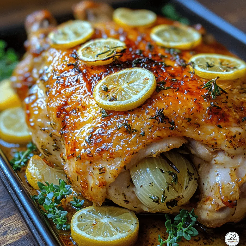 Delve into the world of savory flavors with this Zesty Lemon Herb Butter Roasted Chicken recipe. Perfect for family gatherings or special occasions, this dish combines succulent chicken with a vibrant blend of herbs and citrus, creating a culinary masterpiece that is both satisfying and delightful. The aroma of roasting chicken mingled with fresh herbs and zesty lemon will tantalize your senses and elevate your dining experience.