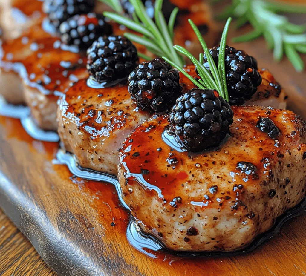 Discover the perfect blend of savory and sweet with this delectable Blackberry Balsamic Glazed Pork recipe. This dish features succulent pork tenderloin paired with a rich blackberry balsamic glaze that elevates any meal, making it ideal for special occasions or a delightful weeknight dinner. The combination of the tender, juicy pork and the sweet-tart glaze creates a harmonious flavor profile that will leave your guests raving about your culinary skills. Not only does this recipe satisfy the palate, but its vibrant colors and appealing presentation make it an eye-catching centerpiece on any dining table.