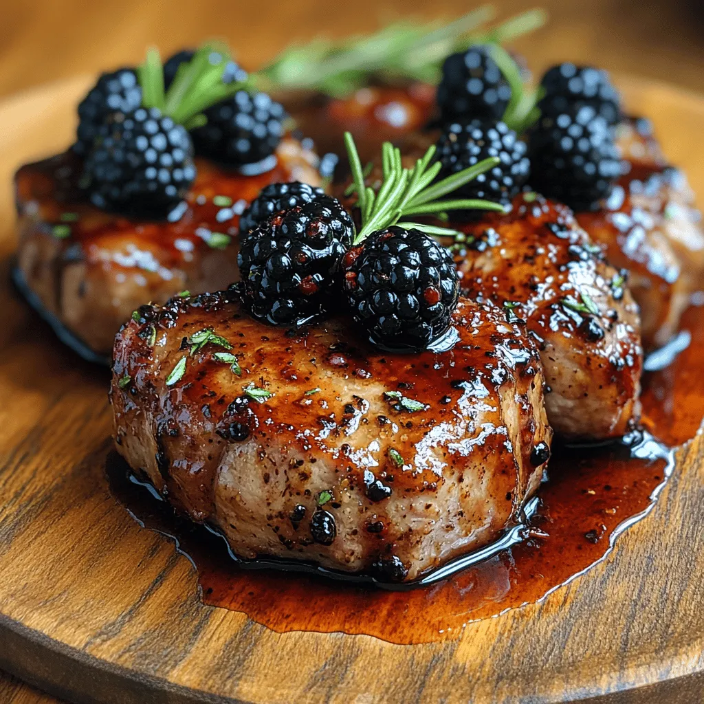 Discover the perfect blend of savory and sweet with this delectable Blackberry Balsamic Glazed Pork recipe. This dish features succulent pork tenderloin paired with a rich blackberry balsamic glaze that elevates any meal, making it ideal for special occasions or a delightful weeknight dinner. The combination of the tender, juicy pork and the sweet-tart glaze creates a harmonious flavor profile that will leave your guests raving about your culinary skills. Not only does this recipe satisfy the palate, but its vibrant colors and appealing presentation make it an eye-catching centerpiece on any dining table.