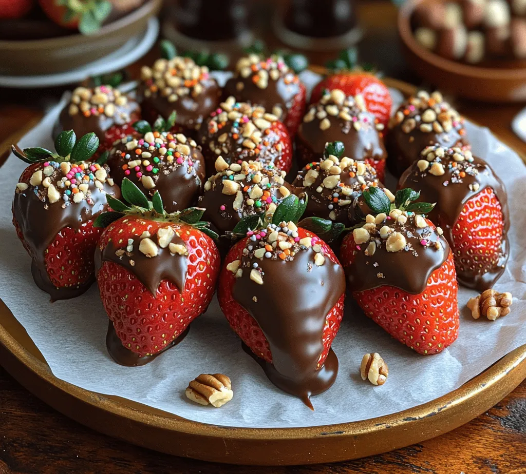 Chocolate dipped strawberries are more than just a dessert; they are a delightful indulgence that combines the rich, velvety taste of chocolate with the fresh, juicy burst of strawberries. This classic treat is perfect for a myriad of occasions, from romantic dinners to festive celebrations, and they can elevate any dessert table with their elegant presentation. The simplicity of the recipe belies its luxurious appeal, making chocolate dipped strawberries an irresistible choice for those looking to impress or simply indulge in a sweet treat.