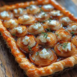 In the world of savory pastries, few dishes can compete with the rich, buttery layers and the irresistible combination of flavors found in a caramelized onion and goat cheese tart. This recipe is a true culinary delight, balancing the sweetness of caramelized onions with the tangy creaminess of goat cheese, all nestled in a flaky puff pastry crust. Whether you're entertaining guests, hosting a weekend brunch, or simply looking for a light dinner option, this tart is not only visually stunning but also simple to prepare, making it an excellent choice for both novice and experienced cooks alike.
