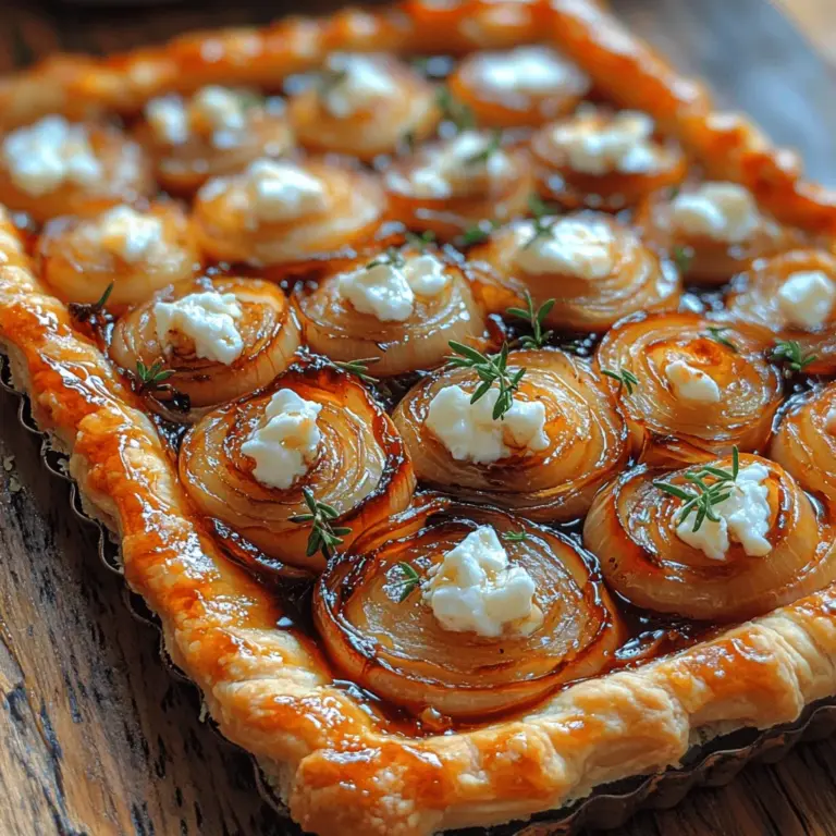 In the world of savory pastries, few dishes can compete with the rich, buttery layers and the irresistible combination of flavors found in a caramelized onion and goat cheese tart. This recipe is a true culinary delight, balancing the sweetness of caramelized onions with the tangy creaminess of goat cheese, all nestled in a flaky puff pastry crust. Whether you're entertaining guests, hosting a weekend brunch, or simply looking for a light dinner option, this tart is not only visually stunning but also simple to prepare, making it an excellent choice for both novice and experienced cooks alike.