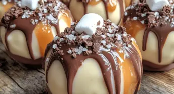 Heavenly Salted Caramel Hot Chocolate Bombs