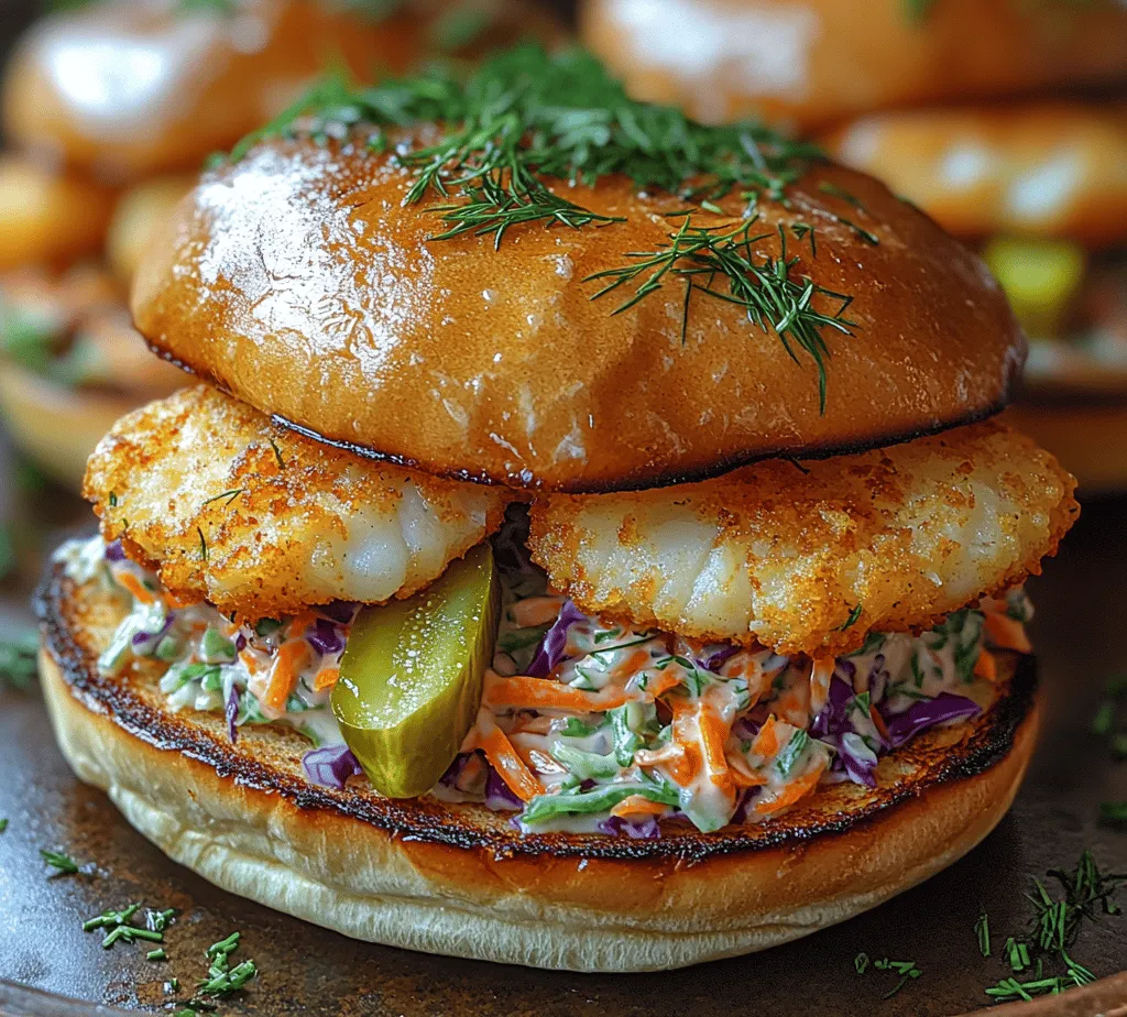 In the world of culinary delights, few things can rival the satisfaction of biting into a perfectly crafted fish sandwich. This Crunchy Catch Fish Sandwich with Tangy Slaw is not just a dish; it’s an experience that brings together the zest of flavorful fish, the crunch of fresh vegetables, and the warmth of a toasted brioche bun. Ideal for lunch or a casual dinner, this recipe combines simplicity with gourmet flair, making it perfect for both novice cooks and seasoned chefs.