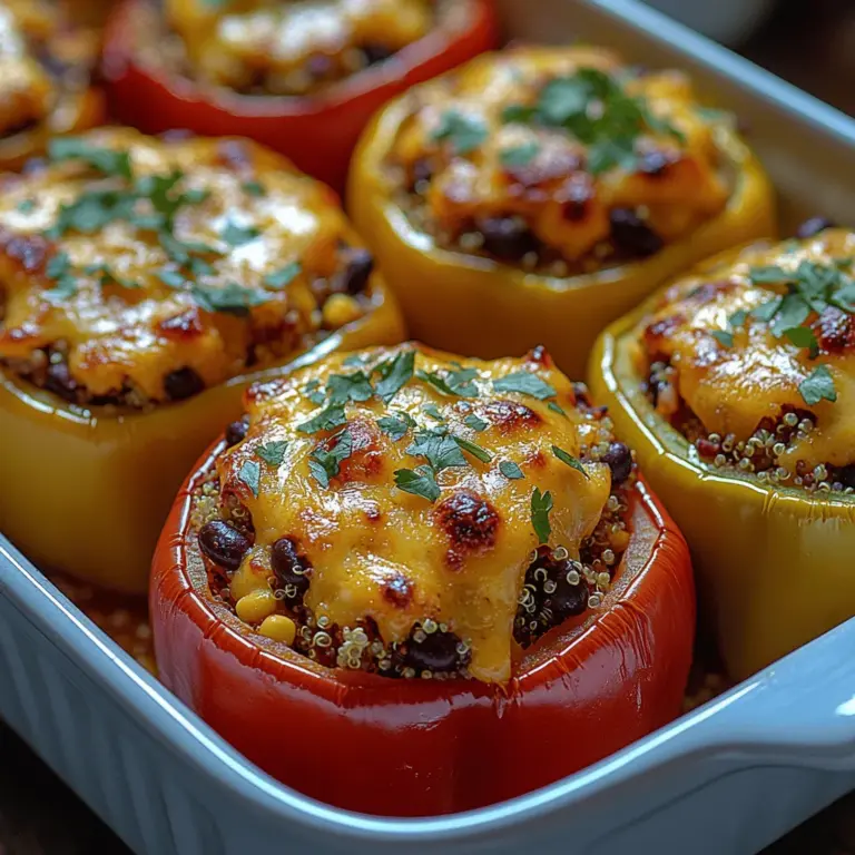 Cheesy stuffed bell peppers are more than just a delightful dish; they represent a culinary experience that harmonizes flavor, nutrition, and visual appeal. This versatile recipe can be tailored to suit various dietary preferences and is perfect for both casual weeknight dinners and special occasions. With their vibrant colors and satisfying textures, stuffed bell peppers not only look appetizing but also serve as a nutritious option packed with essential vitamins and minerals.